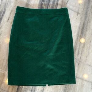 J.crew “the pencil skirt” wool emerald green 00